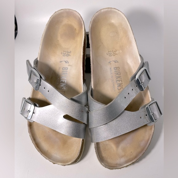 Birkenstock Shoes - Birkenstock Silver Yao Sandals Sz 36 (5.5)